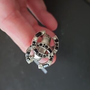 Chanel Geometric Ring | Double CC | Statement Designer Jewelry, Authentic, 52